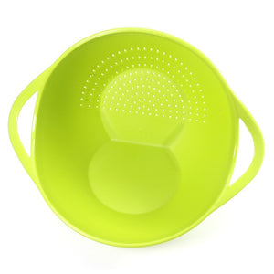 Leeseph Vegetables Basin Wash Rice Sieve Fruit Bowl Fruit Basket The Kitchen Good Cooking Tools Wash Rice Sieve (Green White)