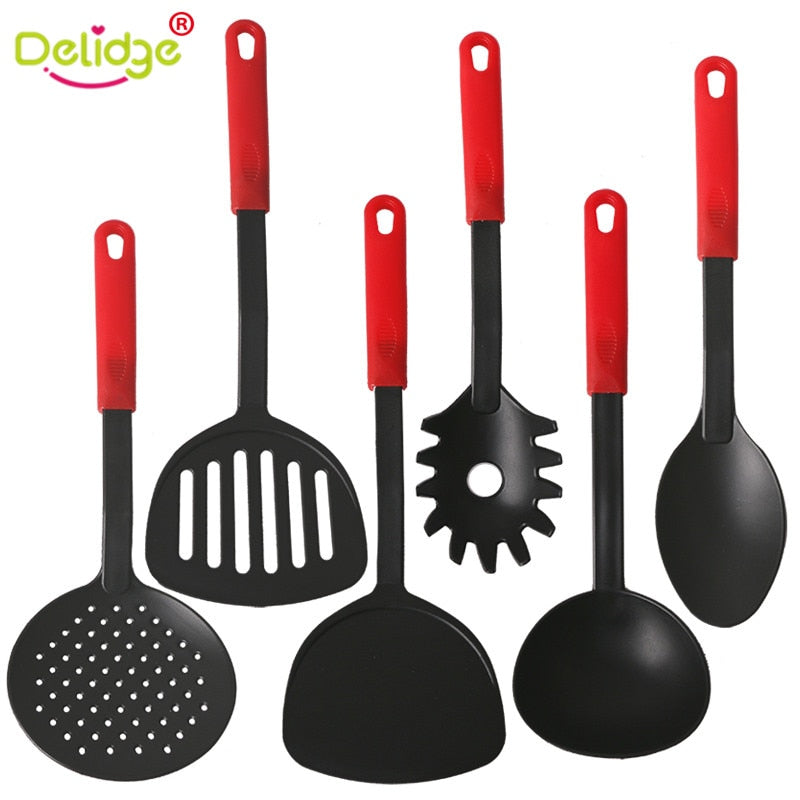 Delidge 6 pcs/set Cooking Tool Set Food-Grade Nylon Non-Stick Kitchen Utensils Set Heat-Resistant Cooking Utensil Set