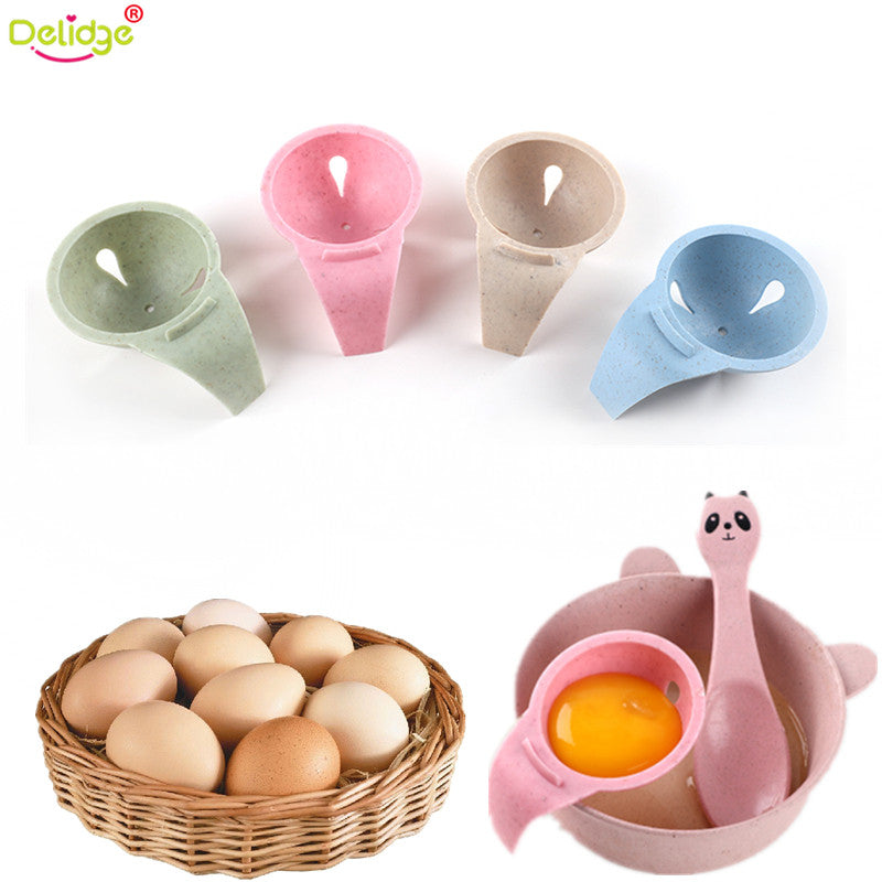 Delidge 1pc 4 Color Egg Divider Plastic Wheat Straw Egg Yolk White Separator Cake Baking Utensil Kitchen Breakfast Making Tools