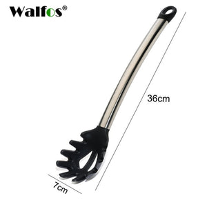 Walfos Silicone Ladle Soup Spoon Turner Cookware Tablespoon Stainless Steel Handle Anti-hot Ladles Kitchen Bar Cooking Accessories