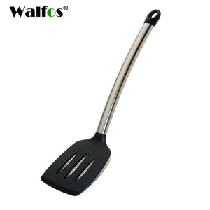 Walfos Silicone Ladle Soup Spoon Turner Cookware Tablespoon Stainless Steel Handle Anti-hot Ladles Kitchen Bar Cooking Accessories