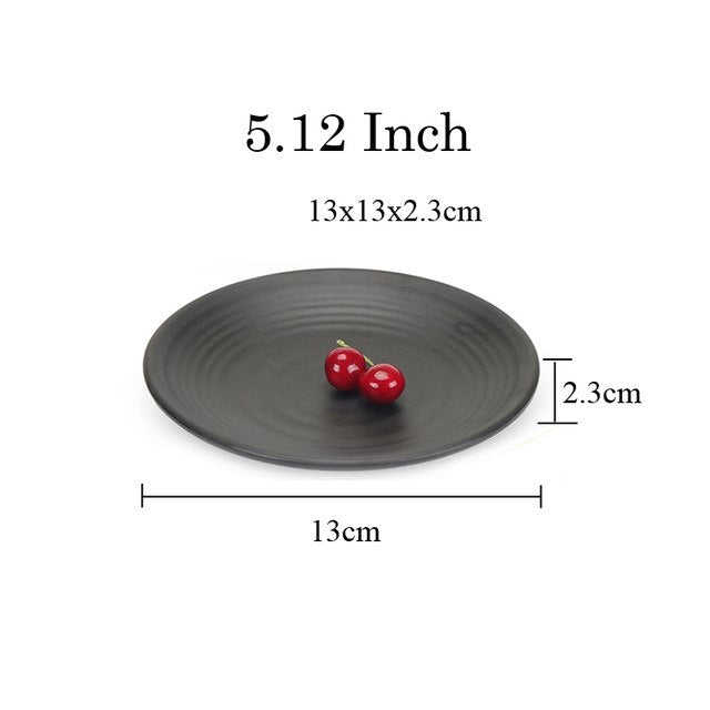 Upspirit Japanese Style Round Shaped Plate Dish Sushi Snack Plate Pastry Salad Tray Household Kitchen Tableware Utensils 7 Sizes