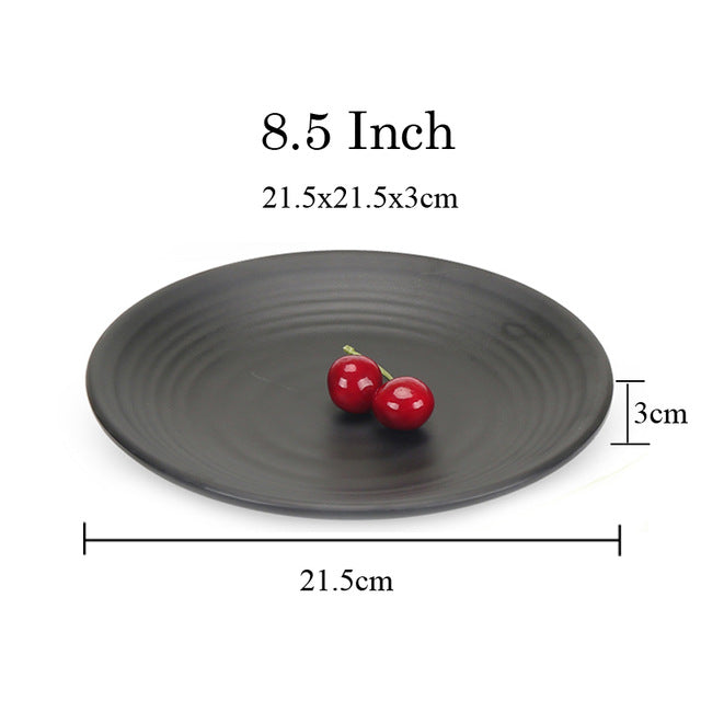 Upspirit Japanese Style Round Shaped Plate Dish Sushi Snack Plate Pastry Salad Tray Household Kitchen Tableware Utensils 7 Sizes