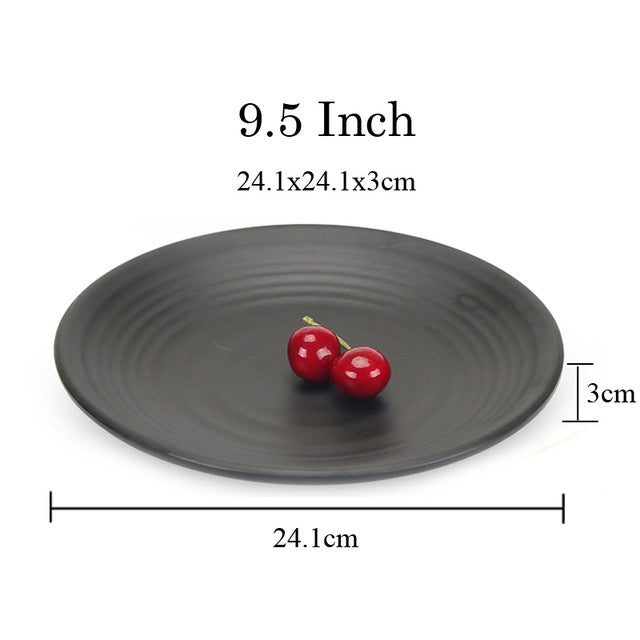 Upspirit Japanese Style Round Shaped Plate Dish Sushi Snack Plate Pastry Salad Tray Household Kitchen Tableware Utensils 7 Sizes