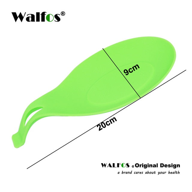 WALFOS food grade Silicone Spoon Rest Utensil Spatula Holder Heat Resistant Kitchen Tool