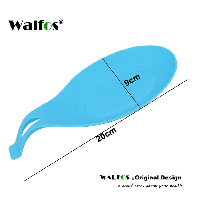 WALFOS food grade Silicone Spoon Rest Utensil Spatula Holder Heat Resistant Kitchen Tool