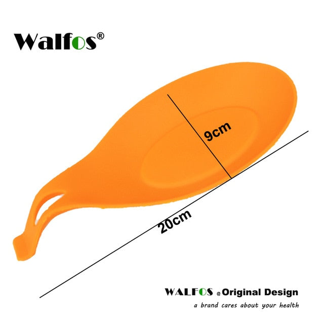 WALFOS food grade Silicone Spoon Rest Utensil Spatula Holder Heat Resistant Kitchen Tool