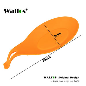 WALFOS food grade Silicone Spoon Rest Utensil Spatula Holder Heat Resistant Kitchen Tool