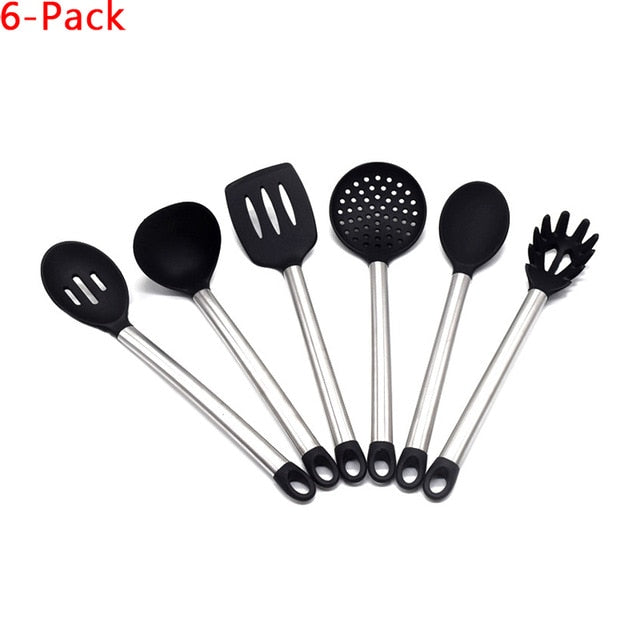 Leeseph 6 & 8 Pieces Super Sturdy Cooking Utensils Set & Non Stick Silicone Tips For Pots and Pans, Kitchen Utensils by Leeseph