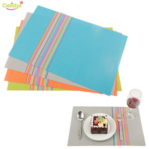 Delidge 1pc 4 Color Heat-insulated Placemat Dining Table Mats Set PVC Table Bowl Pad Napkin Dining Tray Mat Kitchen Utensils