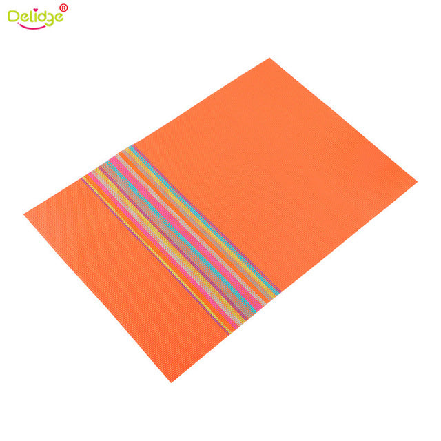 Delidge 1pc 4 Color Heat-insulated Placemat Dining Table Mats Set PVC Table Bowl Pad Napkin Dining Tray Mat Kitchen Utensils