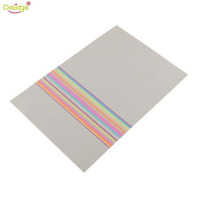 Delidge 1pc 4 Color Heat-insulated Placemat Dining Table Mats Set PVC Table Bowl Pad Napkin Dining Tray Mat Kitchen Utensils