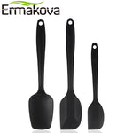 ERMAKOVA 3 Pcs/Set Silicone Spatula Utensil Set Baking Mixing Pastry Tools Heat-Resistant Non-stick Kitchen Cooking Utensils