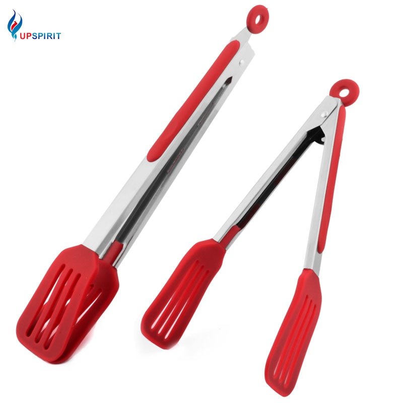 Upspirit Non-slip Silicone Bread Food Tongs For Baking Anti Heat Clip Tong Pastry Clamp BBQ Tongs Cooking Tools Kitchen Utensil