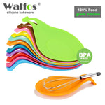 WALFOS food grade Silicone Spoon Rest Utensil Spatula Holder Heat Resistant Kitchen Tool