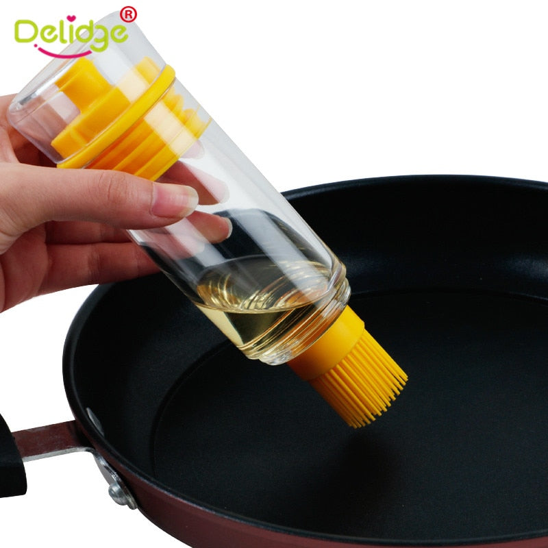 Delidge 1 pc High-temperature Dual-use Oil Brush Silicone Honey Oil Pen Cake Butter Bread Baking Brushe BBQ Utensil Kitchen Tool