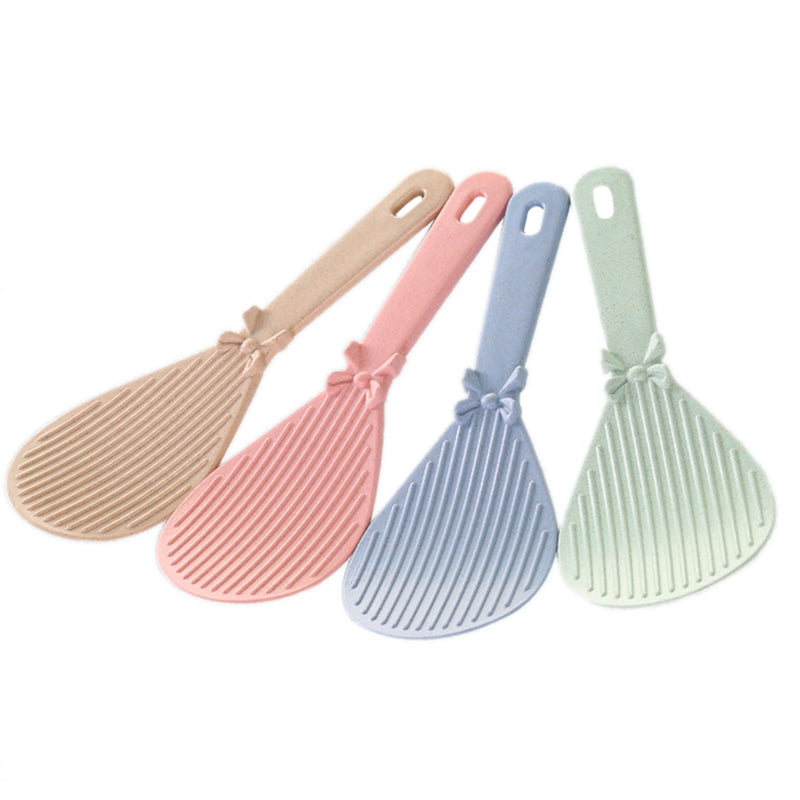 Xingcheng Modern Kitchen Supply New Material Meal Rice Spoon with Cute Bowknot Decorated Wheat Smell Eco-friendly Dinner Spoon