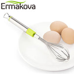 ERMAKOVA Wire Whisk Egg Beater Blender Stainless Steel Manual Balloon Egg Stirring Whisk Milk Kitchen Utensils for Blending