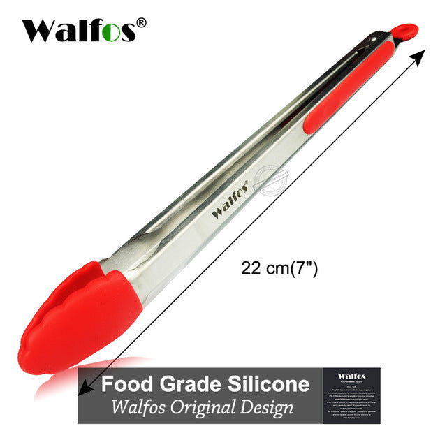 WALFOS Food Grade 100% Silicone food tong Kitchen Tongs utensil Cooking Tong clip Clamp accessories Salad Serving BBQ tools