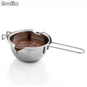 NOOLIM 400ml Stainless Steel Butter Heating Pot Chocolate Impermeable Melting Bowl Home Use Utensils Baking Kitchen Tools