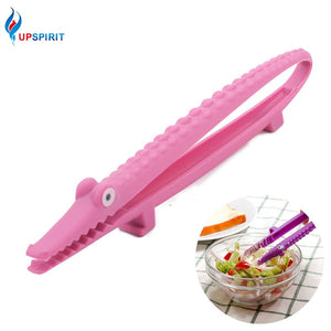 Upspirit Multifunctional Hanging Crocodile PP BBQ Tongs Vegetable Fruit Salad Cake Clip Cooking Tongs Food Tweezer Kitchen Tools