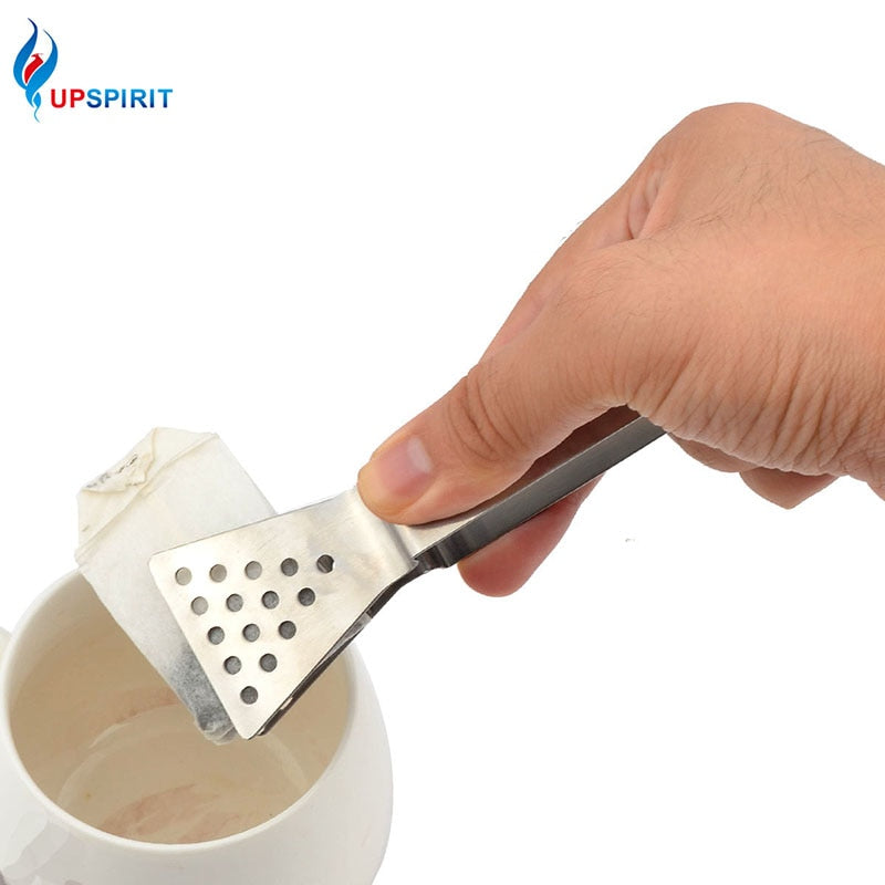 Upspirit Stainless Steel Tea Bag Tongs Genuine Quality Tea Folder Tea Bag Squeezer Sugar Clip Practical Home Kitchen Utensils