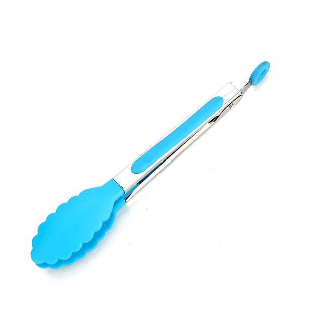 Xingcheng 20cm Sweet Color Food Tongs Plastic head Silicone Cover Handle Tongs Heat resistant Clips Unisex Bread Clamps Kitchen Cookware