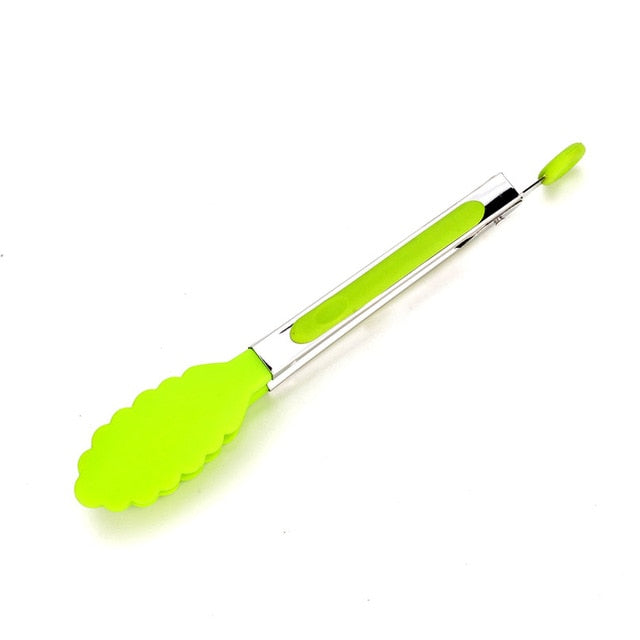 Xingcheng 20cm Sweet Color Food Tongs Plastic head Silicone Cover Handle Tongs Heat resistant Clips Unisex Bread Clamps Kitchen Cookware