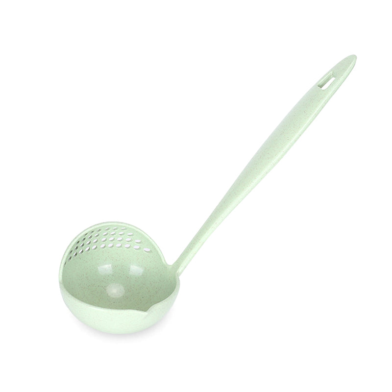 Xingcheng 2 in 1 Wheat Straw Soup Spoon Multifunctional Long handle Colander Food Grade Plastic Creative Simple Joker Soup Ladle Kitchen