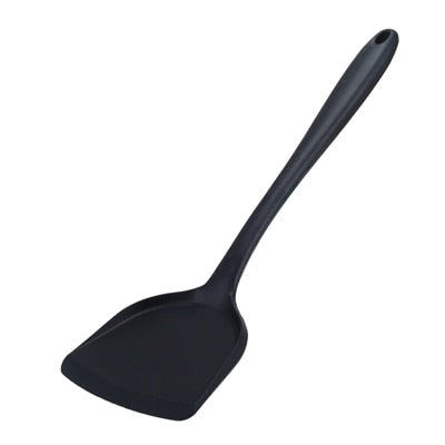 ERMAKOVA 1 Pc Non-Stick Turner Silicone Spatula Heat-Resistant Long Handle Silicone Turner Kitchen Cooking Utensils