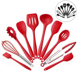 Xingcheng 10pcs/set Silicone Cooking Utensils Non-Stick Heat-Resistant Baking Tool Set Spatula BBQ Brush Shovel Household Kitchen Gadgets