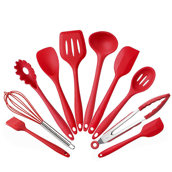 Xingcheng 10pcs/set Silicone Cooking Utensils Non-Stick Heat-Resistant Baking Tool Set Spatula BBQ Brush Shovel Household Kitchen Gadgets