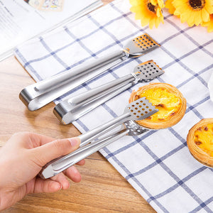 Xingcheng Stainless Steel Bread Clips Cake Tongs  BBQ Clamps Hollowed-out Design Oil Separation Food Dessert Pick Practical Kitchen Tools