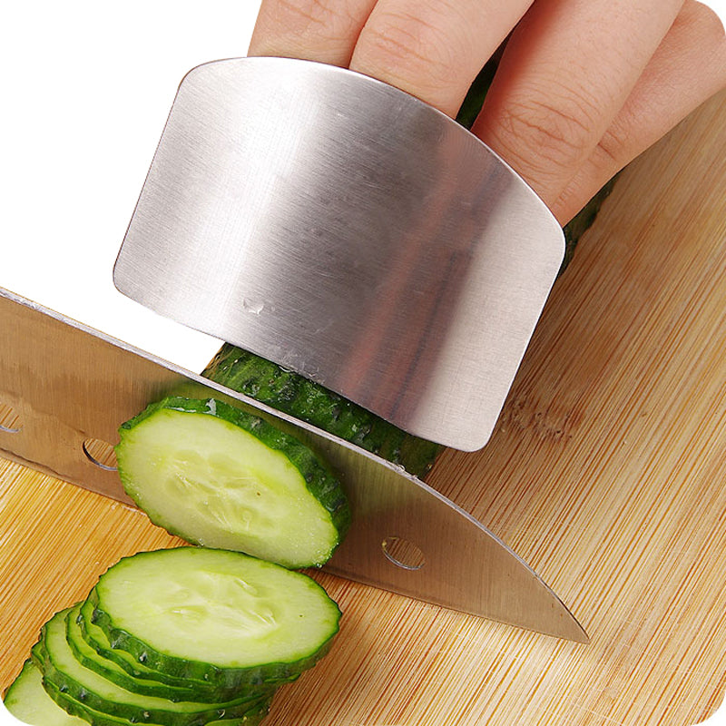 Upspirit New Stainless Steel Finger Guard Vegetable Fruit Cutter Tools Useful Kitchen Gadgets Protect Finger  Safety Guard Kitchen Tools