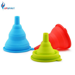 Upspirit 2pcs New Multifunction Food-Grade Silicone Funnel Fashion Collapsible Hopper Telescopic Portable High Temperature Kitchen Helper