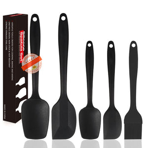 Leeseph 5 Piece Heat Resistant Silicone Spatula Set - Non-Stick - Kitchen Utensils Set for Cooking, Baking and Mixing