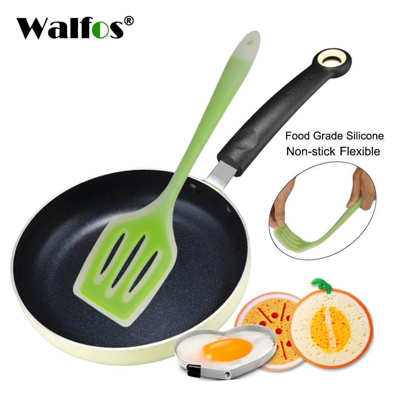 WALFOS Heat -Resistant Silicone egg spatula Turner frying pan Turner Kitchen Utensil for cooking accessories