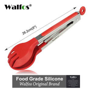 WALFOS Food Grade 100% Silicone food tong Kitchen Tongs utensil Cooking Tong clip Clamp accessories Salad Serving BBQ tools