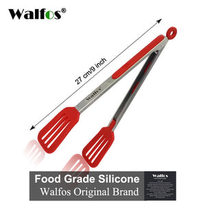 WALFOS Food Grade 100% Silicone food tong Kitchen Tongs utensil Cooking Tong clip Clamp accessories Salad Serving BBQ tools