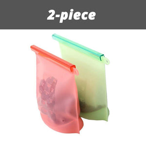 Leeseph Reusable Silicone Food Preservation Bag Airtight Seal Storage Container Versatile Kitchen Cooking Utensil (set of 2&4)