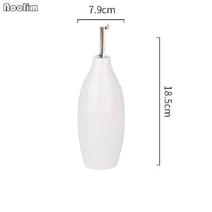 NOOLIM European Ceramic Household Oil Pot Soy Sauce Vinegar Olive Oil Bottle BBQ Dispenser Shaker Kitchen Utensil Seasoning Can