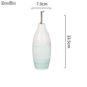 NOOLIM European Ceramic Household Oil Pot Soy Sauce Vinegar Olive Oil Bottle BBQ Dispenser Shaker Kitchen Utensil Seasoning Can