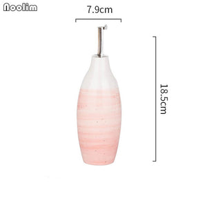 NOOLIM European Ceramic Household Oil Pot Soy Sauce Vinegar Olive Oil Bottle BBQ Dispenser Shaker Kitchen Utensil Seasoning Can