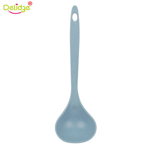 Delidge 1 pc 23.3*7cm Long Handled Spoon Wheat Straw Large Size 4 Colors Porridge Soup Spoon Kitchen Cooking Tools Dropshipping