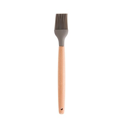 ERMAKOVA Silicone Kitchen Cooking Utensil Tool Non-Stick Heat Resistant Slotted Spoon Scraper Ladle Brush Whisk with Wood Handle