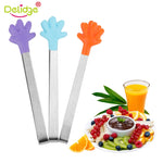 Delidge 1PC/2PC Stainless Steel Food Clip Silicone Hand Tongs Vegetable Fruit Salad Cake Ice Candy Clip Kitchen Tools Utensil