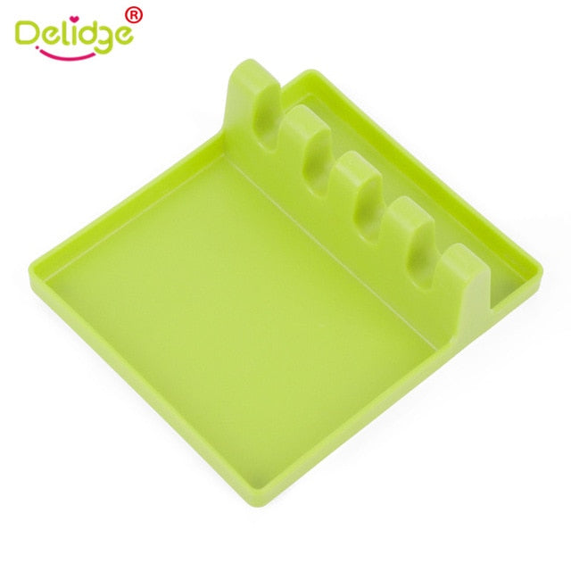 Delidge 1pc Spoon Rests Plastic Cooking spoon storage Cleaning Pad Kitchen Utensil Spatula Holder Cooking Accessories