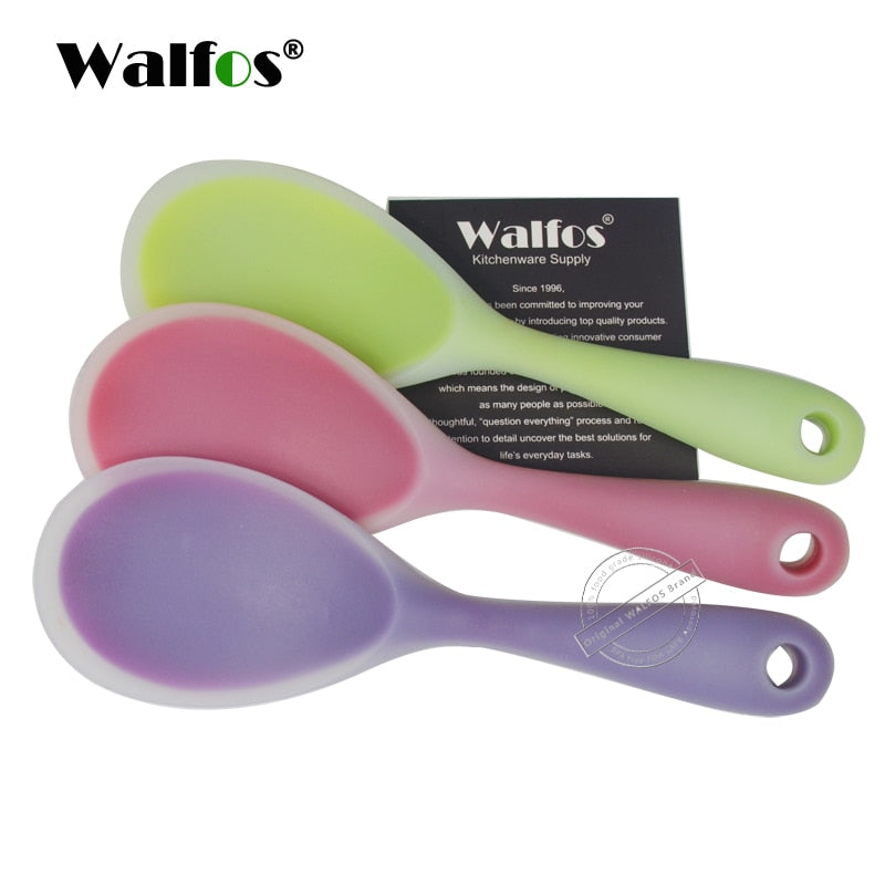 WALFOS Food Grade Silicone Kitchen Bakeware Utencil Spoons And Scoop Cooking Tools Silicone Spoon