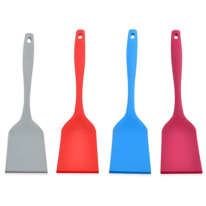 Upspirit 1PC Food Grade Silicone Long Handle Turner Food Flipper Shovel Non-stick Fried Steak Egg Spatula Home Kitchen Cooking Utensils