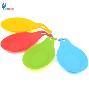 Upspirit 2 Pcs Soup Ladle Shaped Heat Resistant Spoon Ladle Rest Spatula Kitchen Utensils Storage Rack Holder Cooking Tools Random Colors